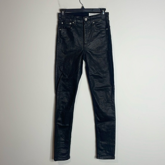 Rag & Bone | Women’s Black Coated High Rise Skinny Jeans Size 25 - Picture 1 of 7